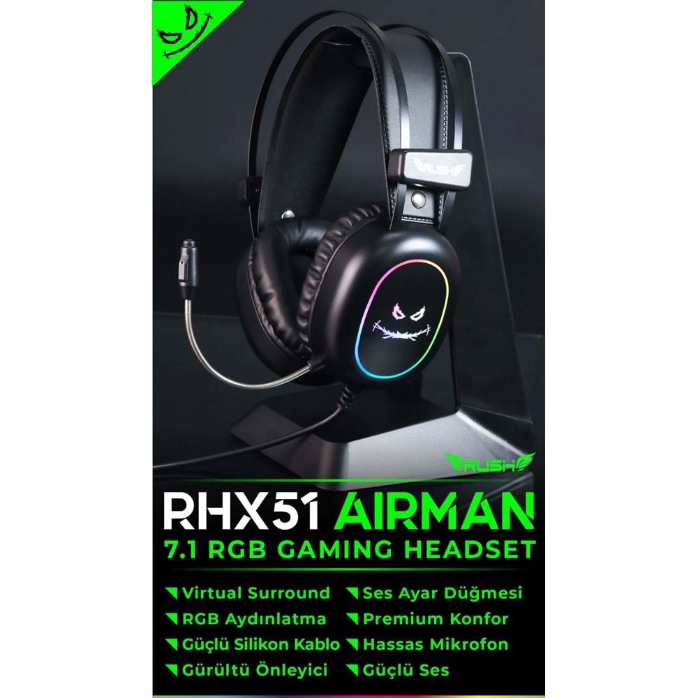 RHX51 RUSH Airman 7.1 RGB Oyuncu Kulaklığı