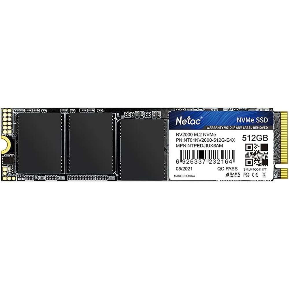 Netac NV2000 512GB SSD m.2 NVMe NT01NV2000-512-E4X2500-1950 MB/s , PCIe Gen3.1 x4