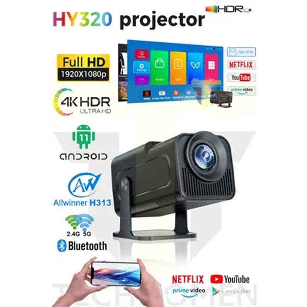 Ezcool H2 MAX 390 ANSI-Lümen FullHD Android 11 Akıllı Projeksiyon Cihazı (Taşıma Çantası Hediyeli)