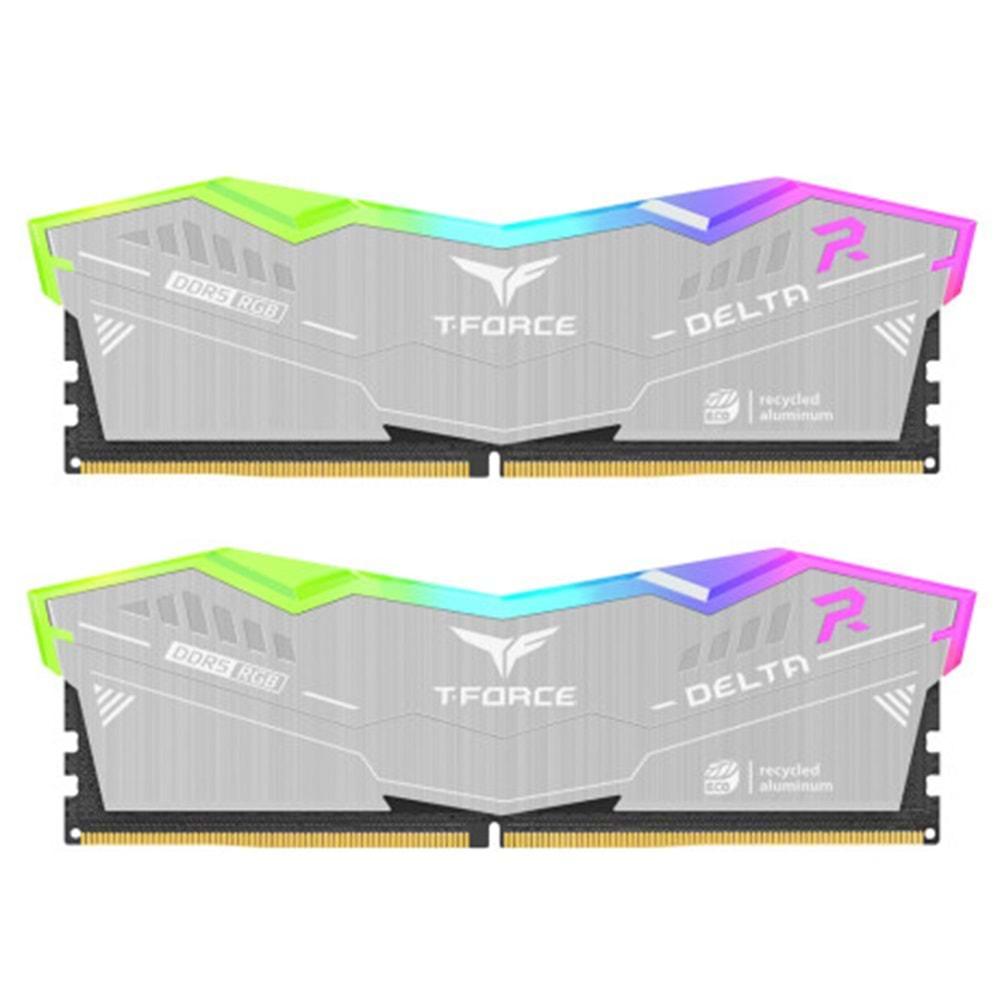 Team T-Force DELTA RGB ECO Silver 32GB 2x16GB 6000MHz DDR5 CL38 Gaming Ram