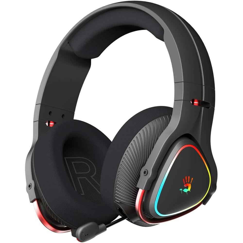 Bloody MR720 Siyah Şarjlı(1200mAh) RGB Kulaküstü Mikrofonlu Kulaklık (Bluetooth/USB/3,5mm Jack Bağlantılı)