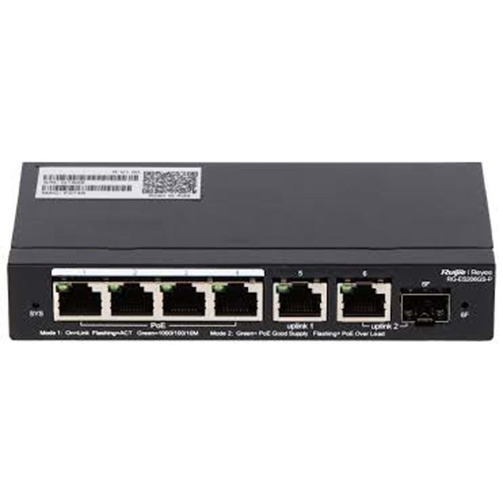 REYEE RG-ES206GS-P 4PORT POE + CLOUD MANAGEMENT 54W SWITCH