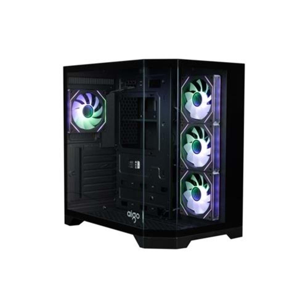 AIGO FT418 Pro Siyah GP-750W 80+ Non-Modular Bronze ARGB Mid Tower KasaATX,M-ATX,ITX,TG, 3X L17 ARGB Ön Yan FAN
