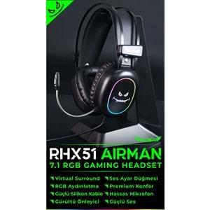 RHX51 RUSH Airman 7.1 RGB Oyuncu Kulaklığı