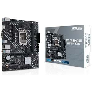 ASUS PRIME H610M-K DDR4 S+V+GL 1700 PIN ANAKART