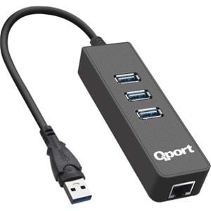 QPORT QU3G 3*USB + GIGABIT ETHERNET COKLAYICI