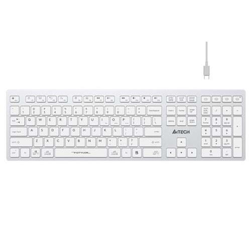A4 Tech FBX50C Beyaz Bluetooth+2.4G FN-MM-Şarjlı Klavye Kablosuz Klavye