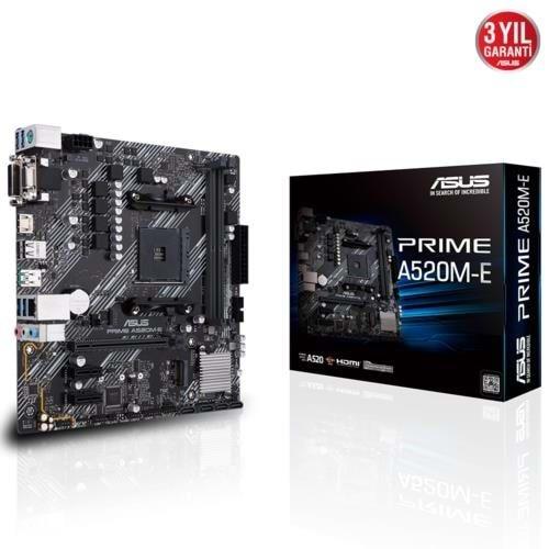 Asus PRIME A520M-E AMD AM4 DDR4 4400 HDMI DVI VGA M2 USB3.2 mATX